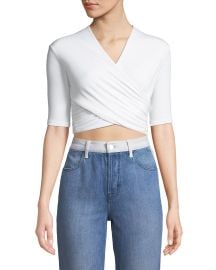 Tie-Back Wrapped Crop Top T by Alexander Wang at Neiman Marcus